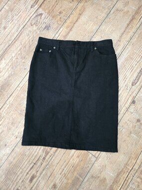Lauren Ralph Lauren Black midi length Denim Skirt